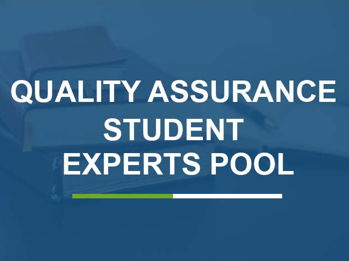 Quality assurance student experts pool