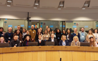 Group of participants of the academic freedom ideathon in the EESC building